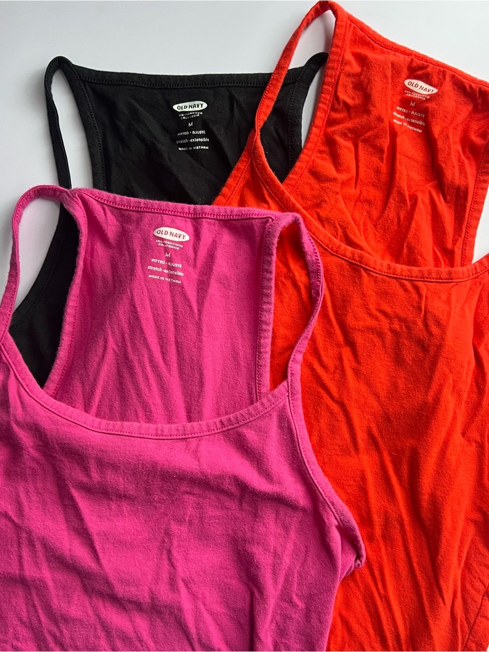 Old Navy Tank Top Bundle (3) Size Medium Fitted Stretch Basic Layering Tops